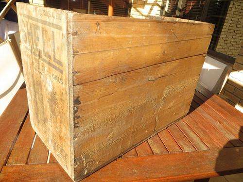 ANTIQUE MOTOR OIL SHELL WOODEN CRATE