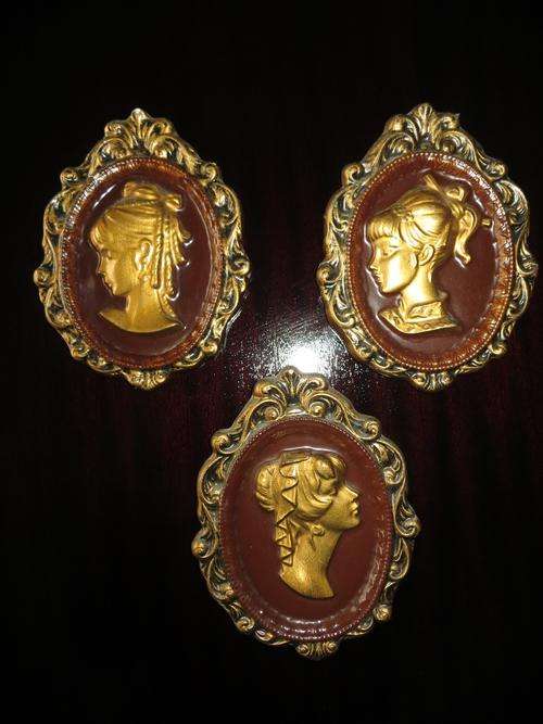 Vintage Plaster Women/Ladies Silhouette Wall Hangings...Beautiful Pieces!