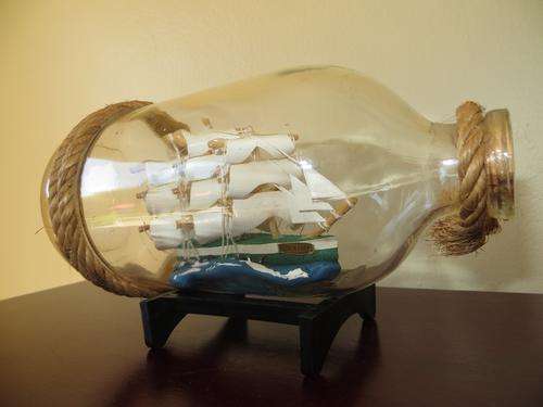 Hand crafted Gorch Fock ship in a bottle,Tall ship from the German Navy