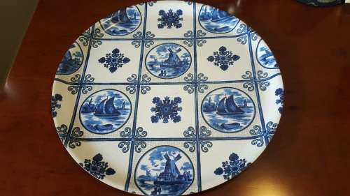 Large Blue and White Delft Thermo-pressing tray