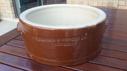 Antique Townson & Mercer Ltd. London Laboratory/chemistry/pharmacyTwo Handled Bowl...Rare Piece.