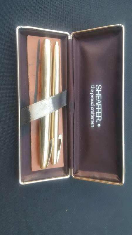Sheaffer Fountain & Ballpoint Pen Set Gold Plated 14k Imperial 777