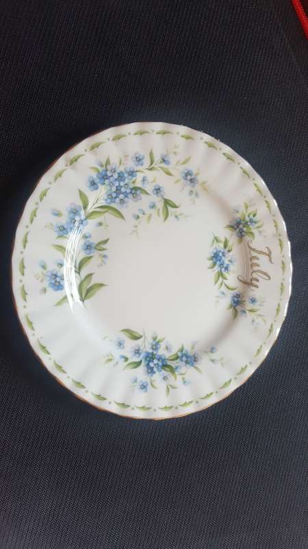 Royal Albert Flower of the Month July Forget-Me-Not  Salad Plate ~ England