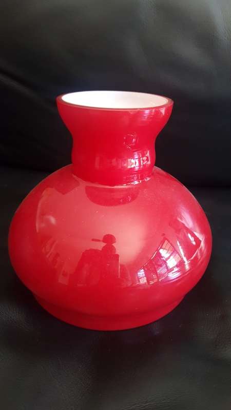 Vintage Red Glass Lamp Shade