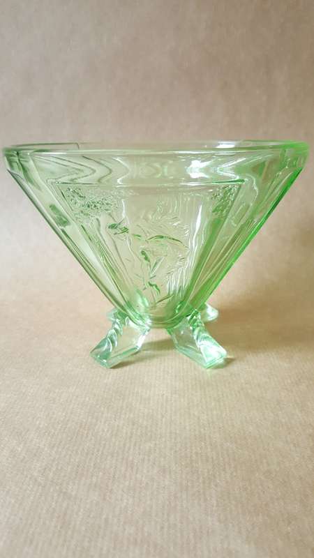 Art Deco Sowerby Hermes or Mercury uranium glass bowl