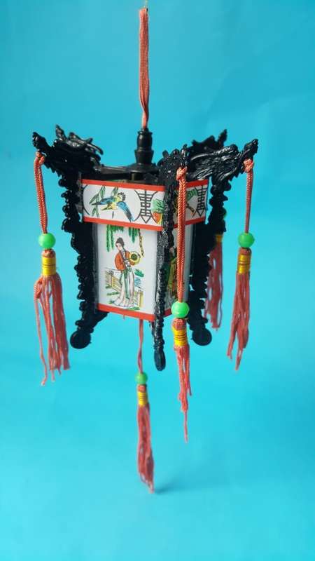 Vintage Chinese Palace Lantern With Red Tassels (In original box)