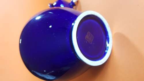 Vintage Oriental Cobalt Blue flower Cart Ginger Jar