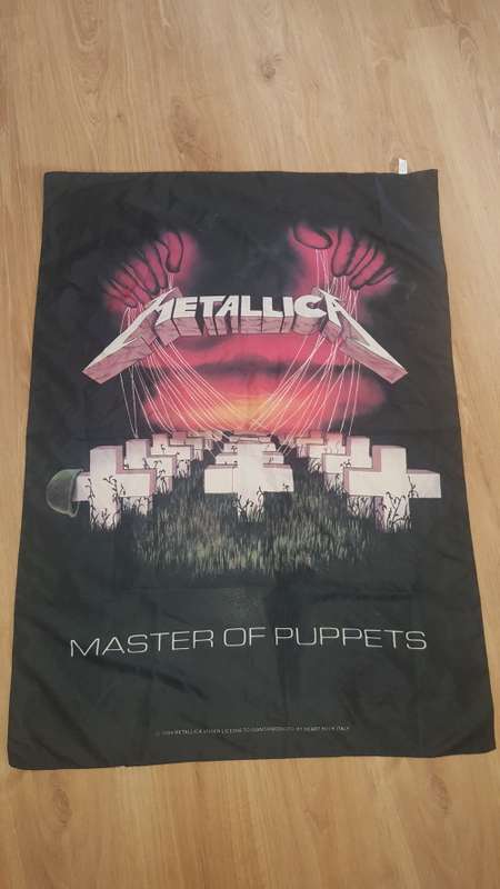 Original 1994 Vintage Metallica Master of Puppets Heart Rock Italy Polyester FLAG
