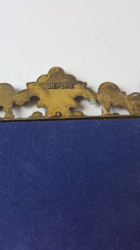 Vintage DEPOSE Italy Silk Print of 19th Century Scene Brass Frame