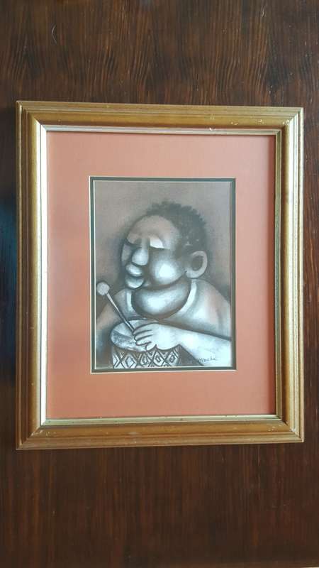Vintage ORIGINAL David Mbele Painting/Drawing