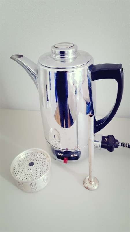 Vintage General Electric Chrome Coffee Maker PERCULATOR Pot, Tested and Works!!