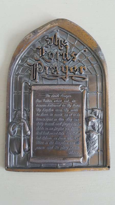 Vintage The Lord's Prayer Religious Metal Wall Plaque