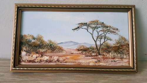 FRAMED BUSHVELD LANDSCAPE OIL PAINTING BY JAC PIENAAR