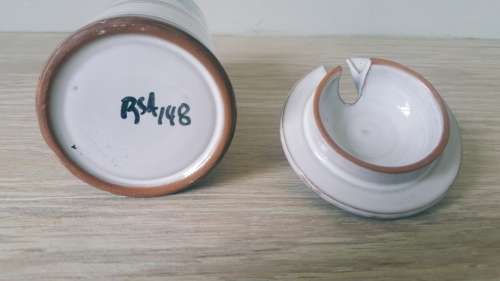 THE OLD JAR POTTERIES/TOJ SOUTH AFRICAN POTTERY SUGAR/MUSTARD POT