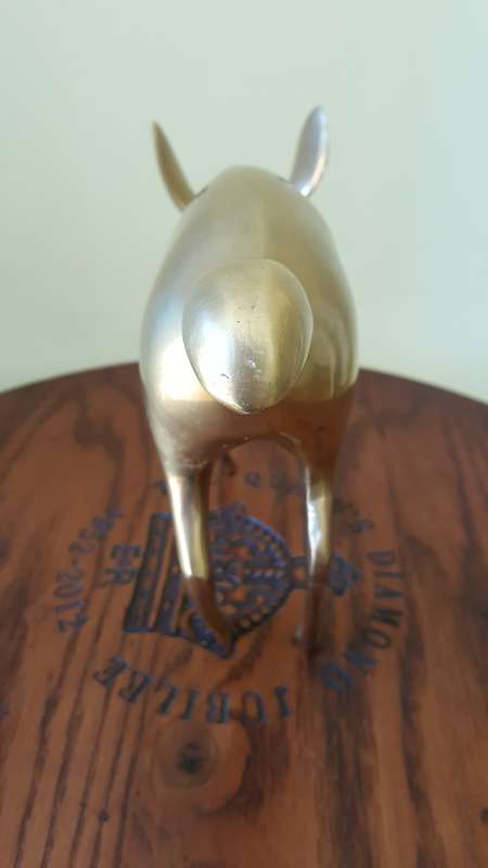 LARGE Vintage Brass Deer/Fawn Sculpture