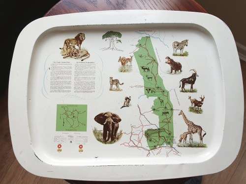 Large Vintage Kruger National Park Souvenir Tray Metal Travel Map
