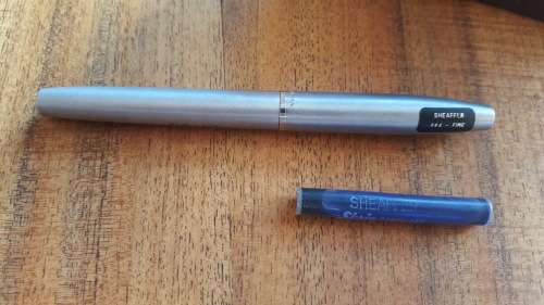 Vintage Sheaffer fine silver fountain pen (Inscription TOTAL SA 1954 - 1979)