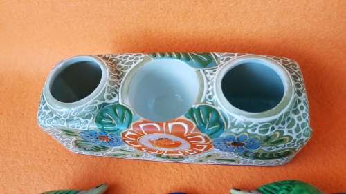 Vintage PATENT T.T Japan Nodder Shakers Salt/Pepper and Mustard well cruet set