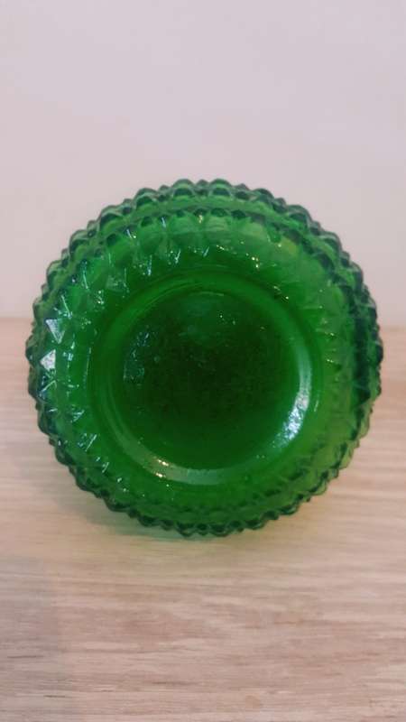 VINTAGE GREEN GENIE GLASS BOTTLE