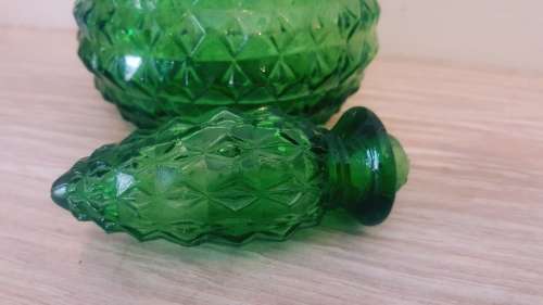 VINTAGE GREEN GENIE GLASS BOTTLE