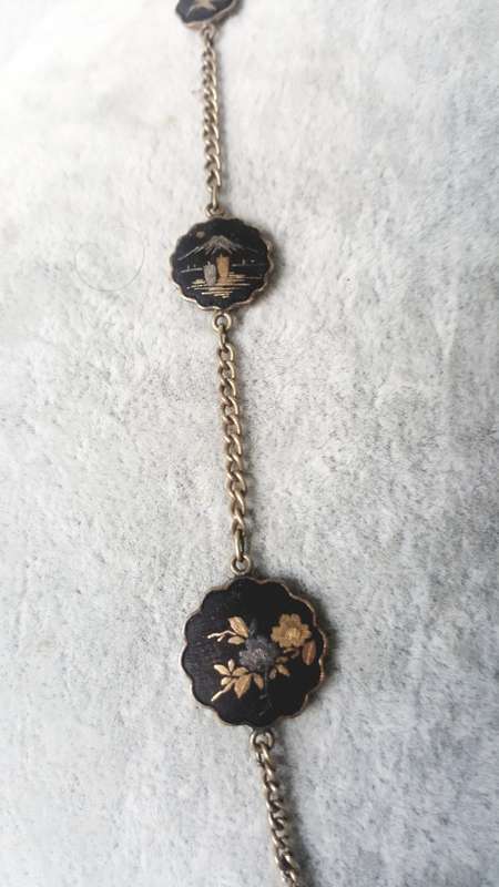 Vintage Japanese Damascene necklace