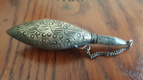 Old Silver plated Scent Perfume Bottle Chatelaine
