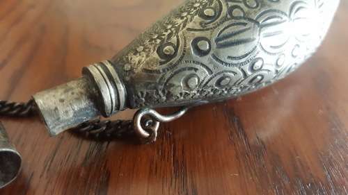 Old Silver plated Scent Perfume Bottle Chatelaine