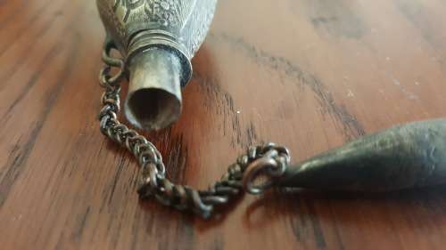 Old Silver plated Scent Perfume Bottle Chatelaine