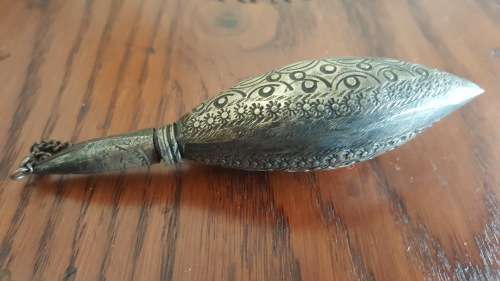 Old Silver plated Scent Perfume Bottle Chatelaine