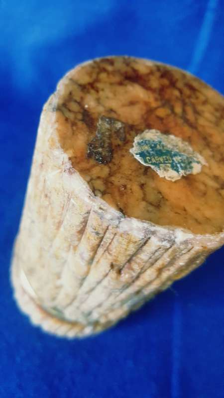 Genuine Alabaster Stone and brass Handcarved Tobacco Jar