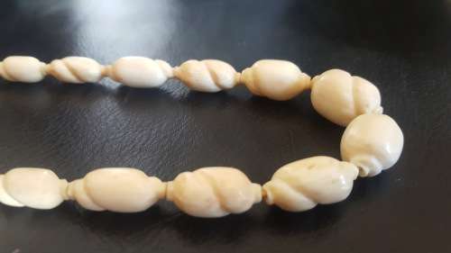 Beautiful Vintage Hand Carved Bone Necklace