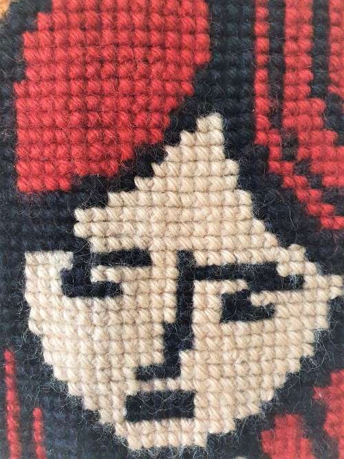 MID CENTURY ABSTRACT GIRL WALL HANGING WOOL TAPESTRY