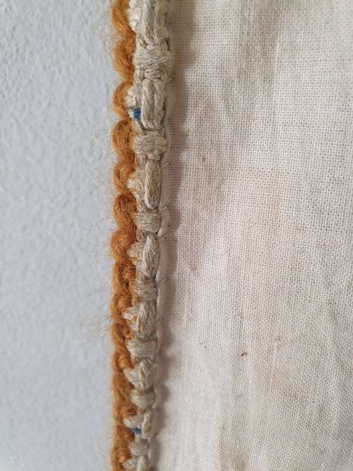 MID CENTURY ABSTRACT GIRL WALL HANGING WOOL TAPESTRY