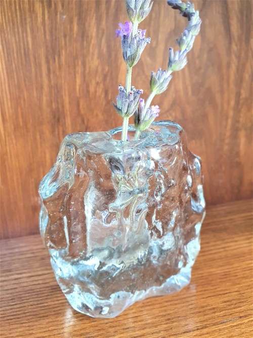 Vintage Scandinavian Single Bloom Glass Vase/ Candle Holder