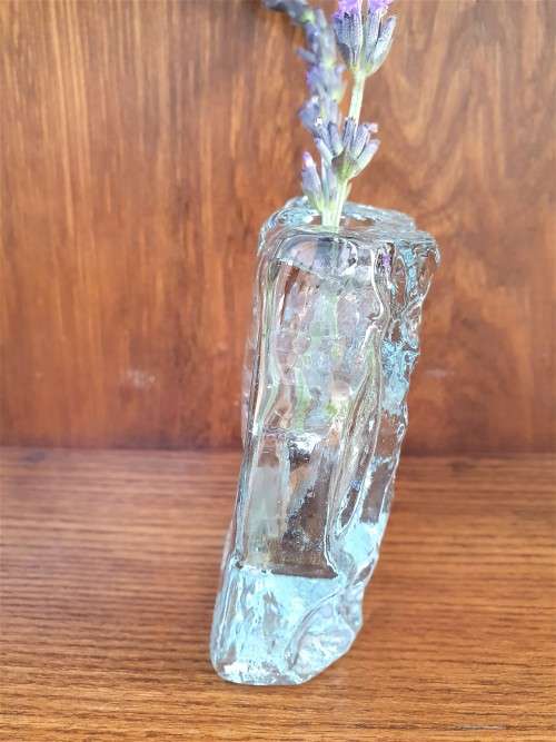 Vintage Scandinavian Single Bloom Glass Vase/ Candle Holder