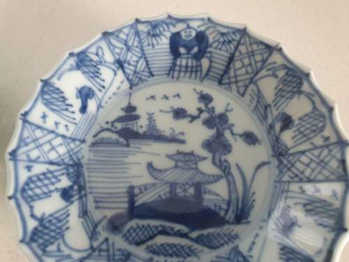 ANTIQUE CHINESE BLUE AND WHITE PORCELAIN DISHES