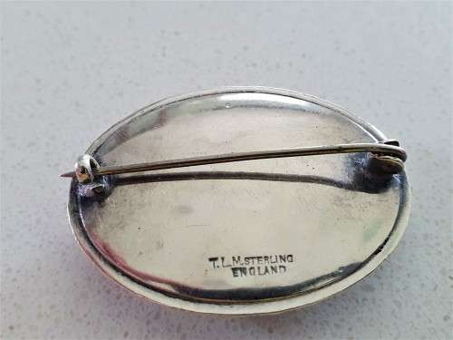 Vintage Thomas L Mott Sterling Silver Art Deco TLM Brooch Pin