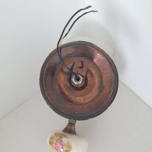 BEAUTIFUL ROMANIC SCENE PORCELAIN AND METAL WALL SCONCE