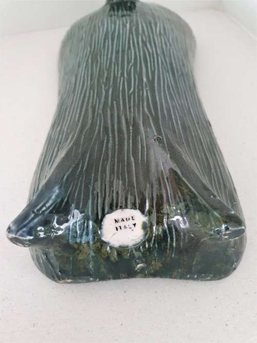 Vintage Decanter Italy Green Porcelain By Ardo Girlamo Luxardo