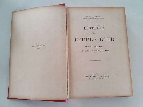 Histoire du Peuple Boer Prologue (1652-1814) Hand Cover Antique Book