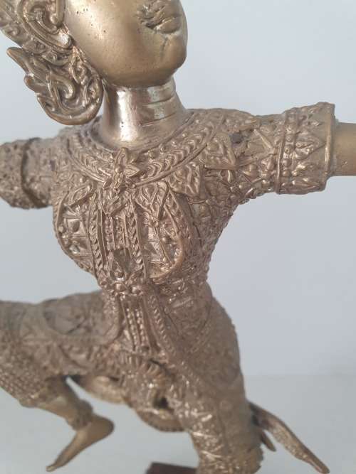 Vintage Solid Brass Detailed Siam Thai Dancer Figurine