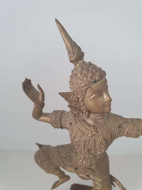 Vintage Solid Brass Detailed Siam Thai Dancer Figurine