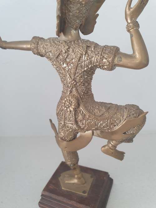 Vintage Solid Brass Detailed Siam Thai Dancer Figurine
