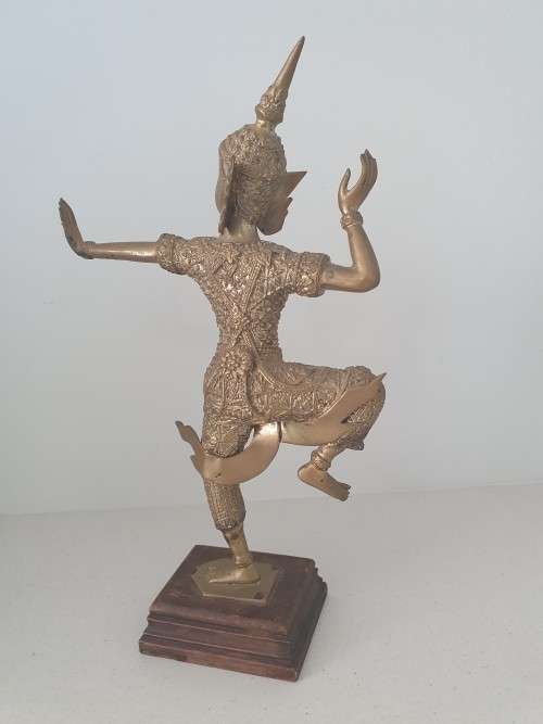 Vintage Solid Brass Detailed Siam Thai Dancer Figurine