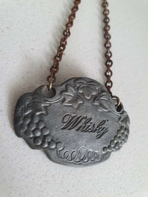 Pewter Whiskey Decanter Label
