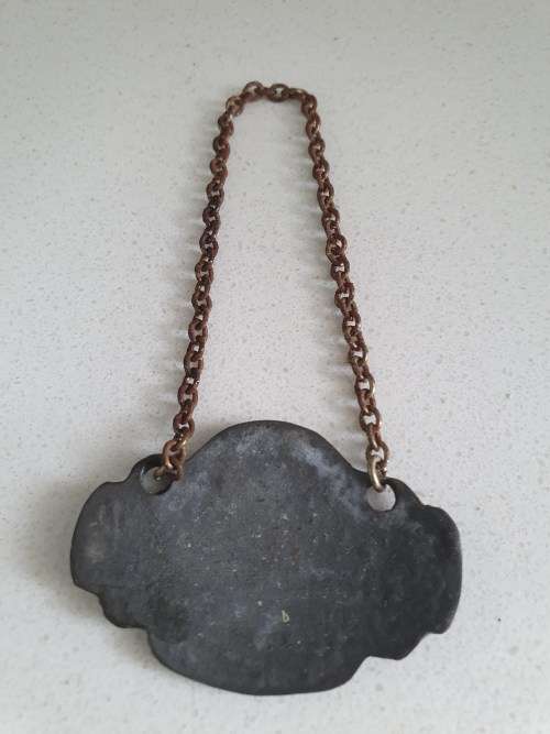 Pewter Whiskey Decanter Label