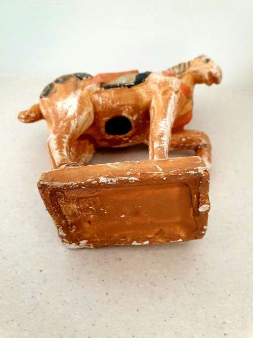 Chinese Tang Dynasty Sancai Style Pottery War Horse Figurine statue