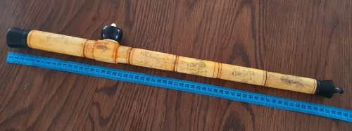 Vintage Chinese Opium Bone Pipe Hand craved artwork