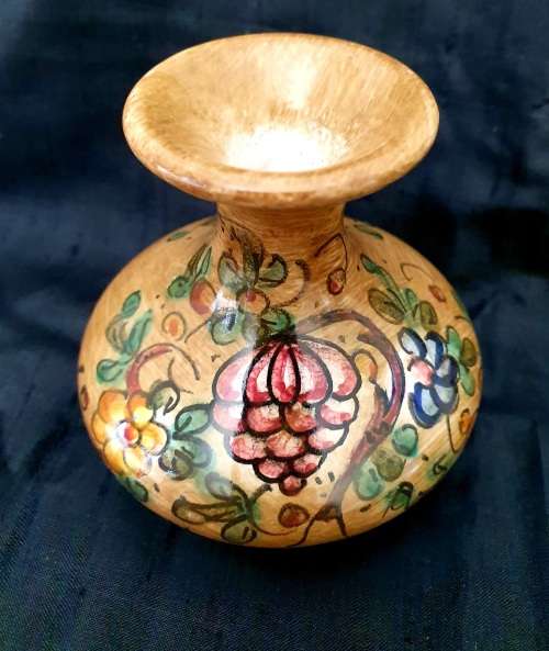 Italian Floral Ceramic Vase C.A.F.F. Gubbio Pottery