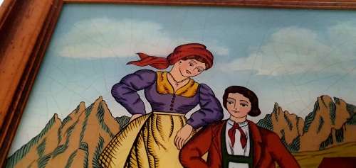 Vintage Handpainted Glass Artwork